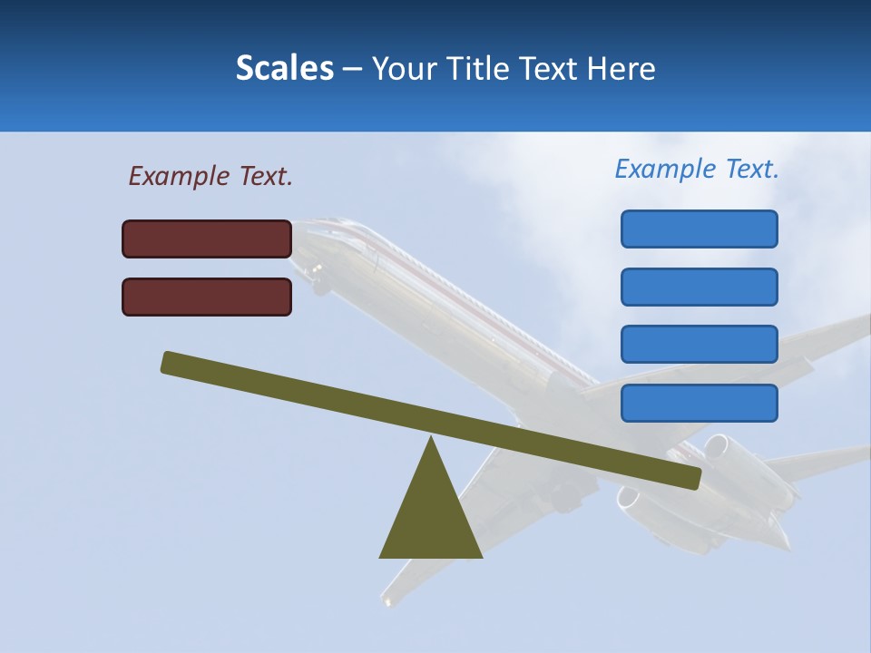 A Large Commercial Airplane Flying In The Sky PowerPoint Template