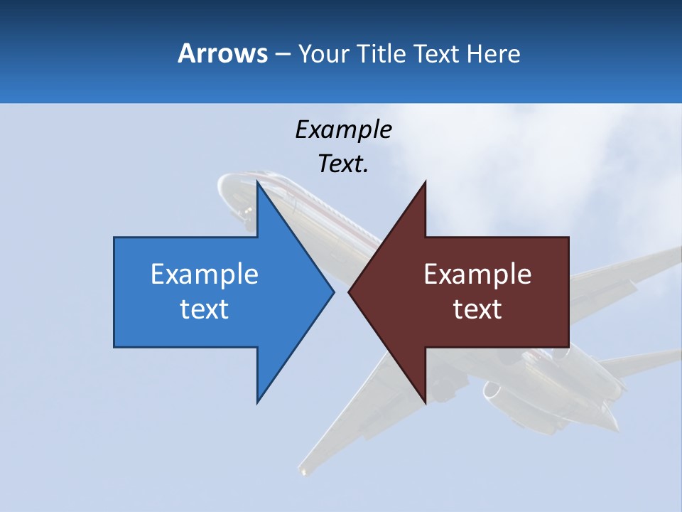 A Large Commercial Airplane Flying In The Sky PowerPoint Template