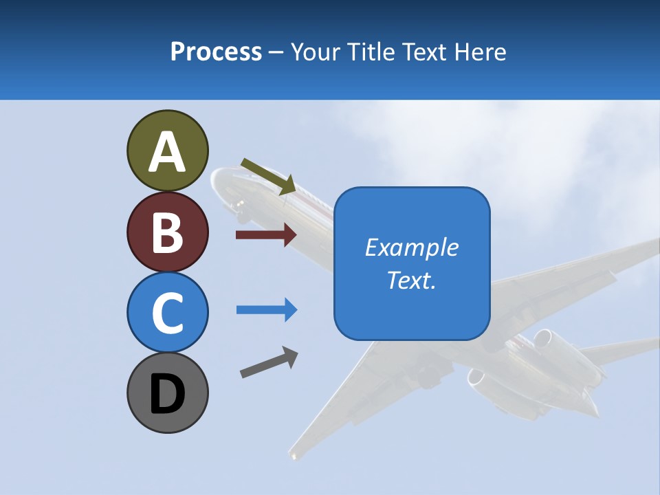 A Large Commercial Airplane Flying In The Sky PowerPoint Template