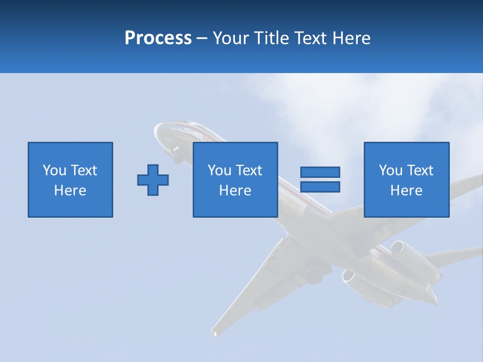 A Large Commercial Airplane Flying In The Sky PowerPoint Template