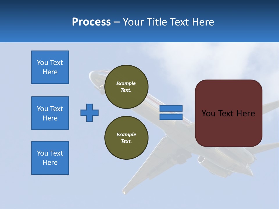 A Large Commercial Airplane Flying In The Sky PowerPoint Template