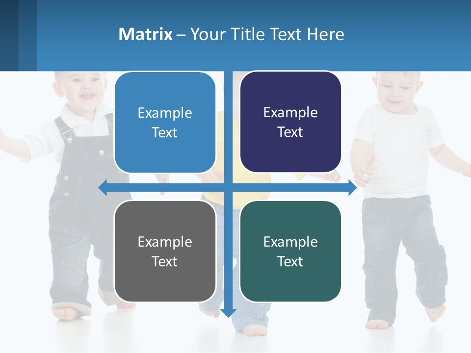 A Group Of Three Children In Overalls And A Yellow Shirt PowerPoint Template