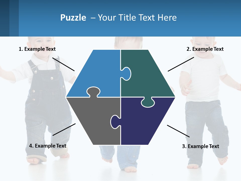 A Group Of Three Children In Overalls And A Yellow Shirt PowerPoint Template