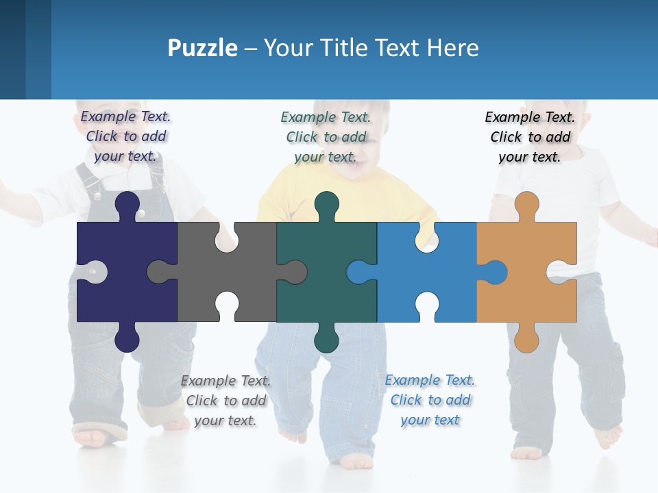 A Group Of Three Children In Overalls And A Yellow Shirt PowerPoint Template