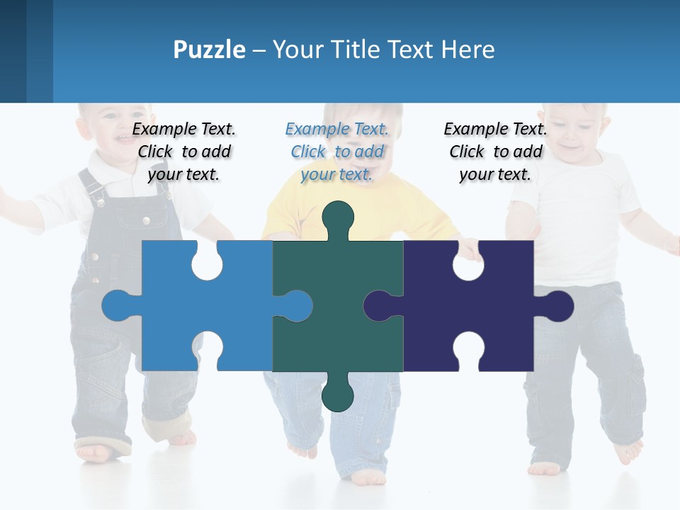 A Group Of Three Children In Overalls And A Yellow Shirt PowerPoint Template