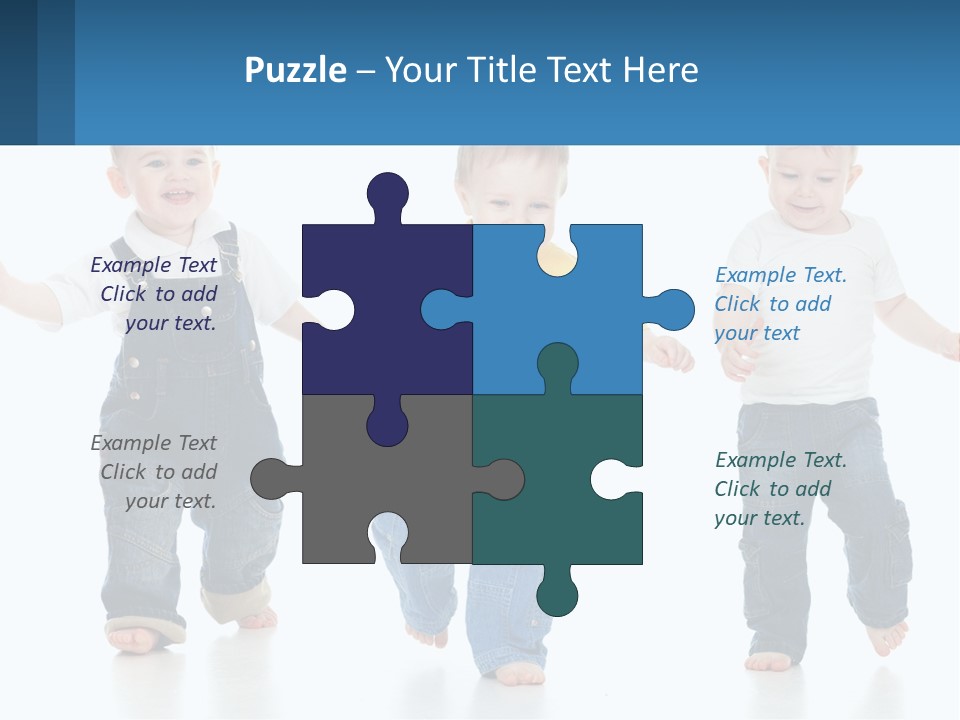 A Group Of Three Children In Overalls And A Yellow Shirt PowerPoint Template