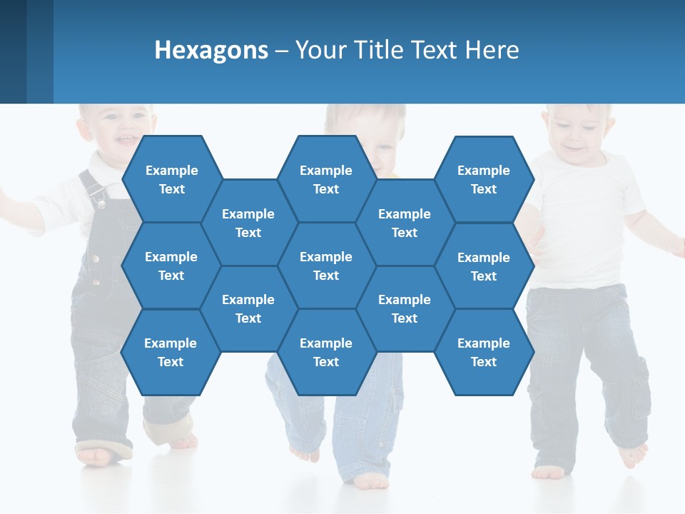 A Group Of Three Children In Overalls And A Yellow Shirt PowerPoint Template