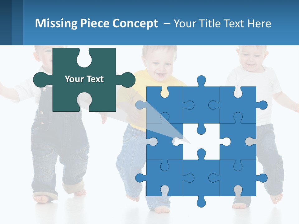 A Group Of Three Children In Overalls And A Yellow Shirt PowerPoint Template