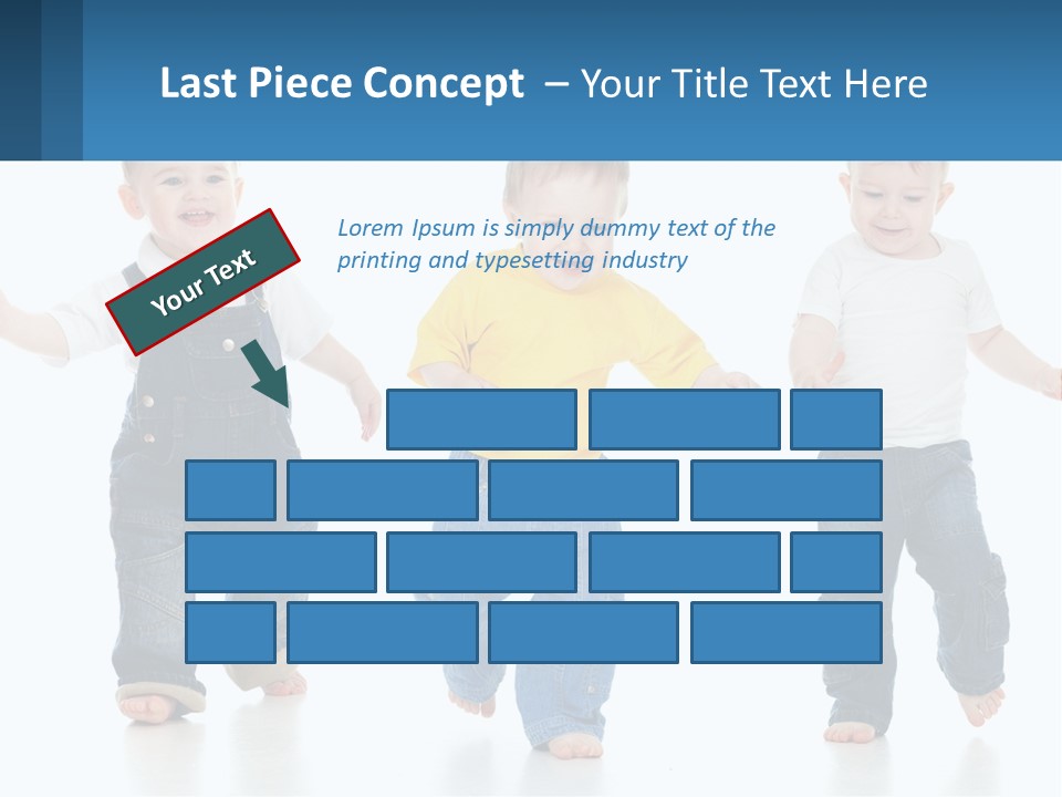 A Group Of Three Children In Overalls And A Yellow Shirt PowerPoint Template