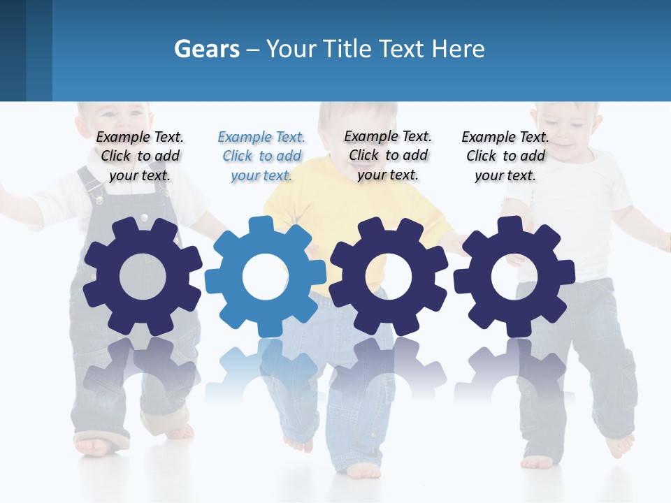 A Group Of Three Children In Overalls And A Yellow Shirt PowerPoint Template