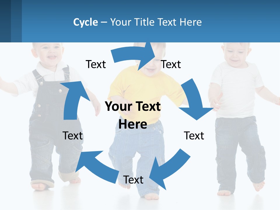 A Group Of Three Children In Overalls And A Yellow Shirt PowerPoint Template