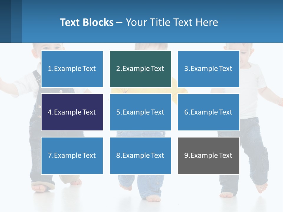 A Group Of Three Children In Overalls And A Yellow Shirt PowerPoint Template