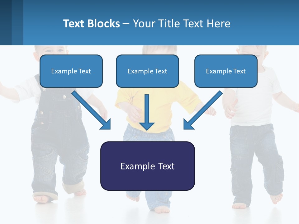 A Group Of Three Children In Overalls And A Yellow Shirt PowerPoint Template