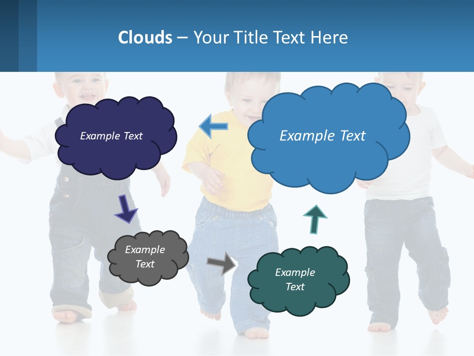 A Group Of Three Children In Overalls And A Yellow Shirt PowerPoint Template