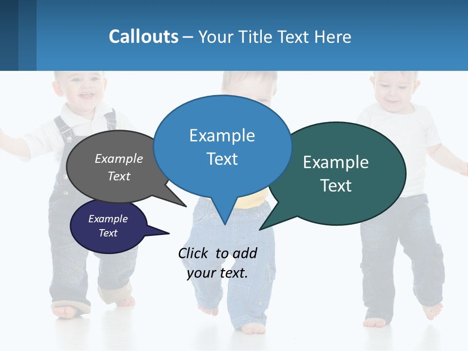 A Group Of Three Children In Overalls And A Yellow Shirt PowerPoint Template