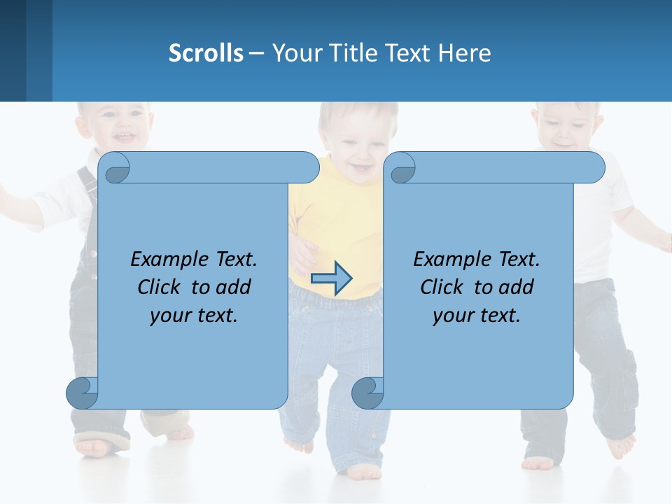 A Group Of Three Children In Overalls And A Yellow Shirt PowerPoint Template
