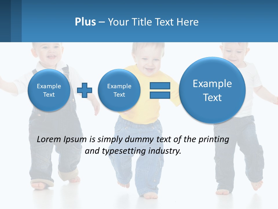 A Group Of Three Children In Overalls And A Yellow Shirt PowerPoint Template