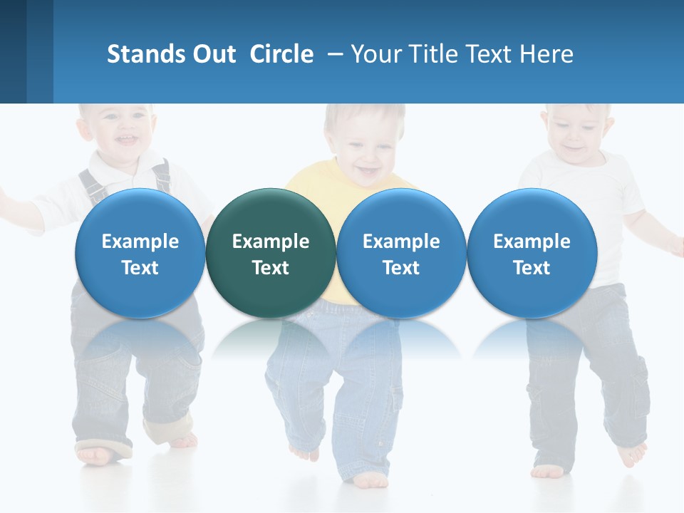 A Group Of Three Children In Overalls And A Yellow Shirt PowerPoint Template
