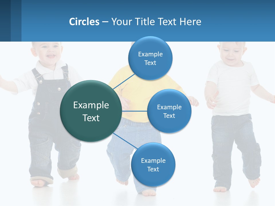 A Group Of Three Children In Overalls And A Yellow Shirt PowerPoint Template