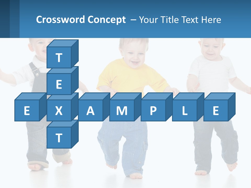 A Group Of Three Children In Overalls And A Yellow Shirt PowerPoint Template