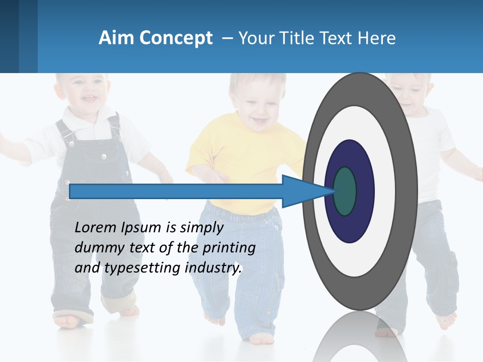 A Group Of Three Children In Overalls And A Yellow Shirt PowerPoint Template