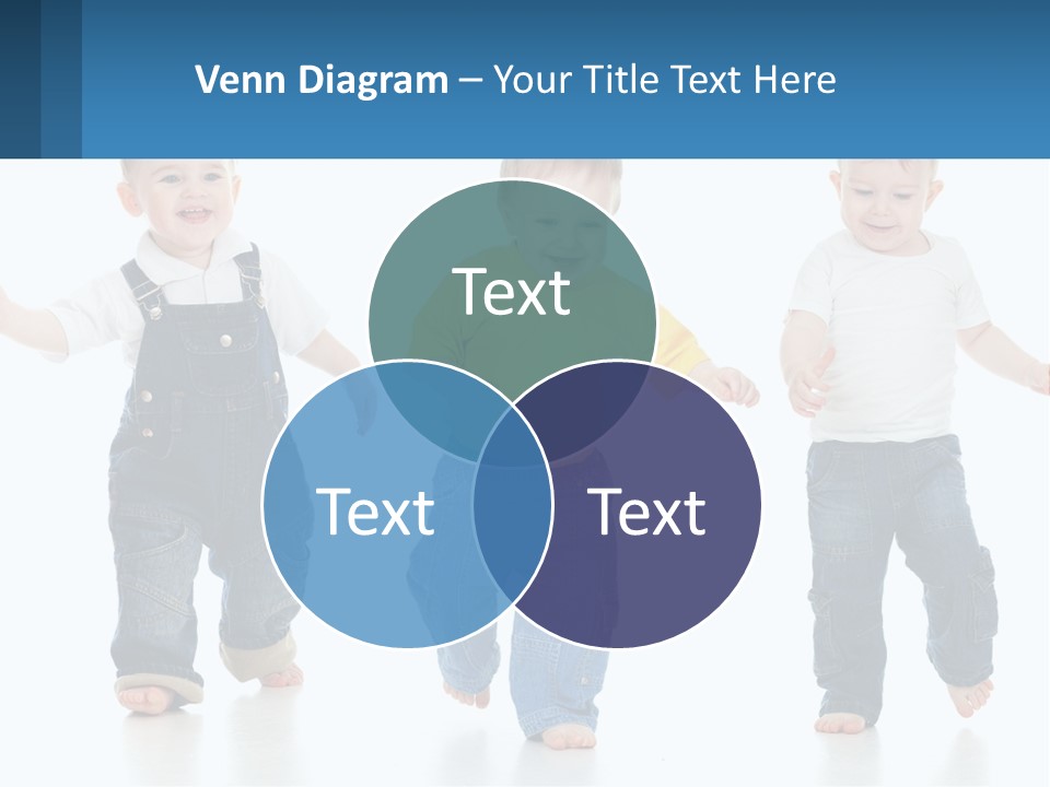 A Group Of Three Children In Overalls And A Yellow Shirt PowerPoint Template