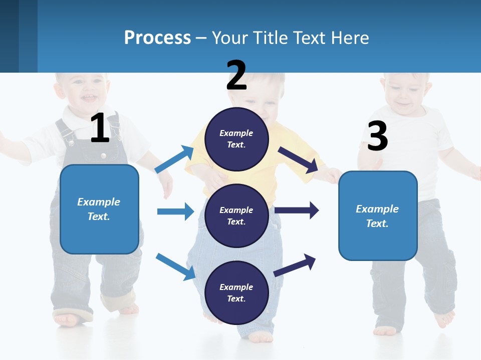 A Group Of Three Children In Overalls And A Yellow Shirt PowerPoint Template