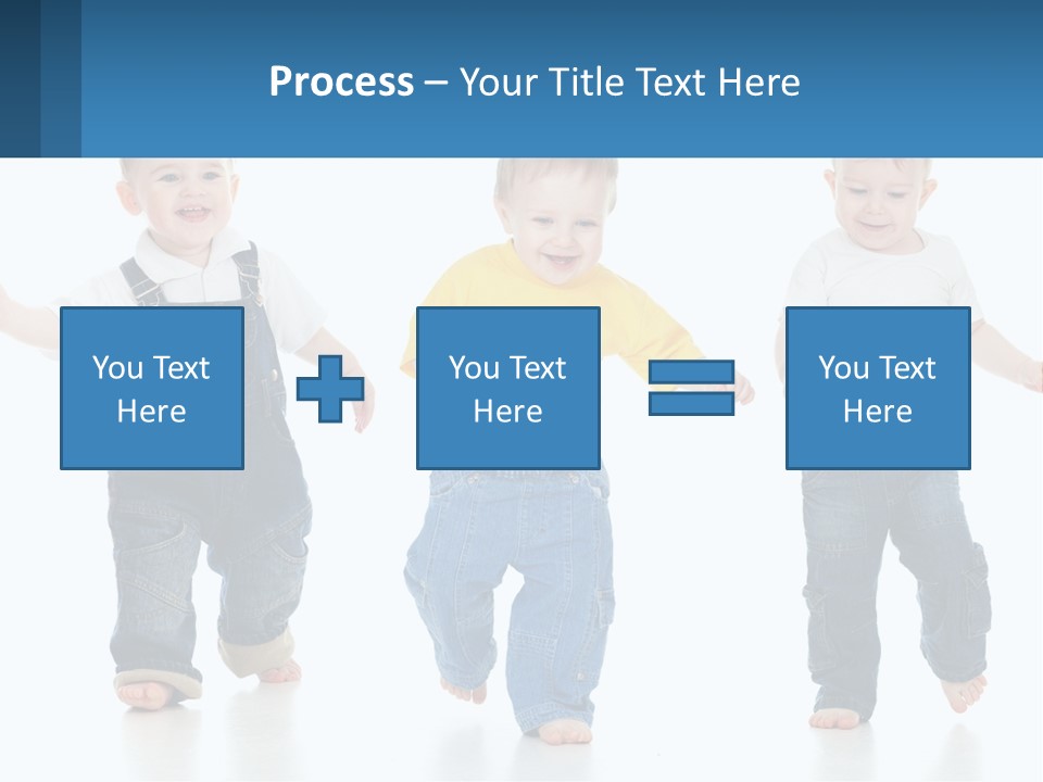 A Group Of Three Children In Overalls And A Yellow Shirt PowerPoint Template