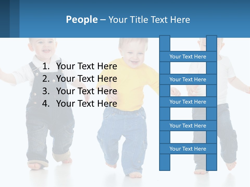 A Group Of Three Children In Overalls And A Yellow Shirt PowerPoint Template