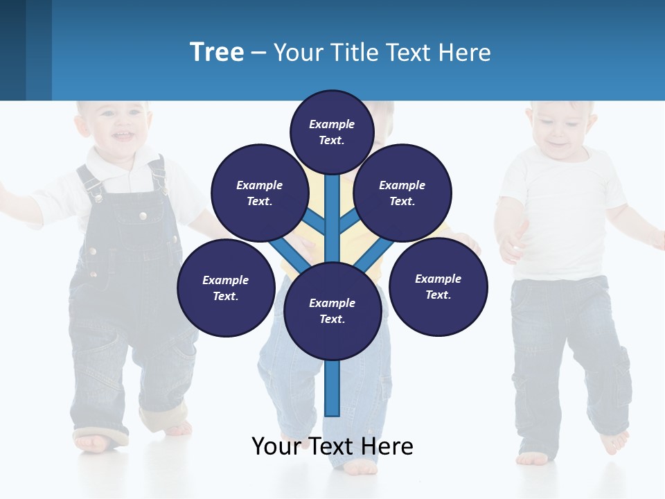 A Group Of Three Children In Overalls And A Yellow Shirt PowerPoint Template