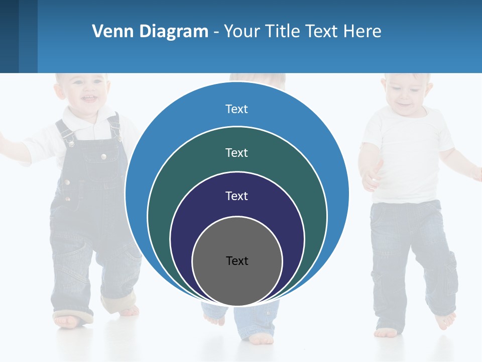 A Group Of Three Children In Overalls And A Yellow Shirt PowerPoint Template