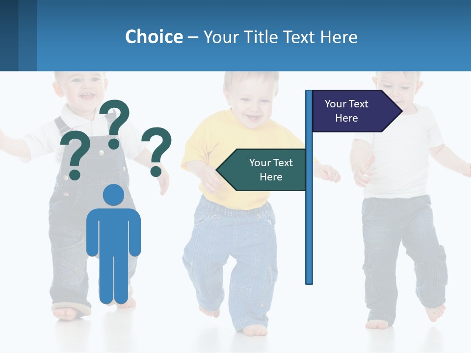A Group Of Three Children In Overalls And A Yellow Shirt PowerPoint Template