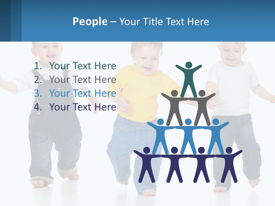 A Group Of Three Children In Overalls And A Yellow Shirt PowerPoint Template