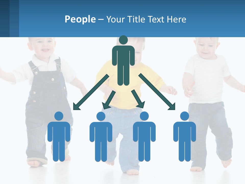 A Group Of Three Children In Overalls And A Yellow Shirt PowerPoint Template