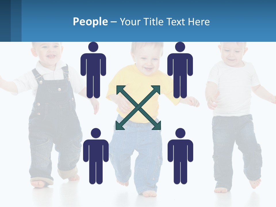 A Group Of Three Children In Overalls And A Yellow Shirt PowerPoint Template