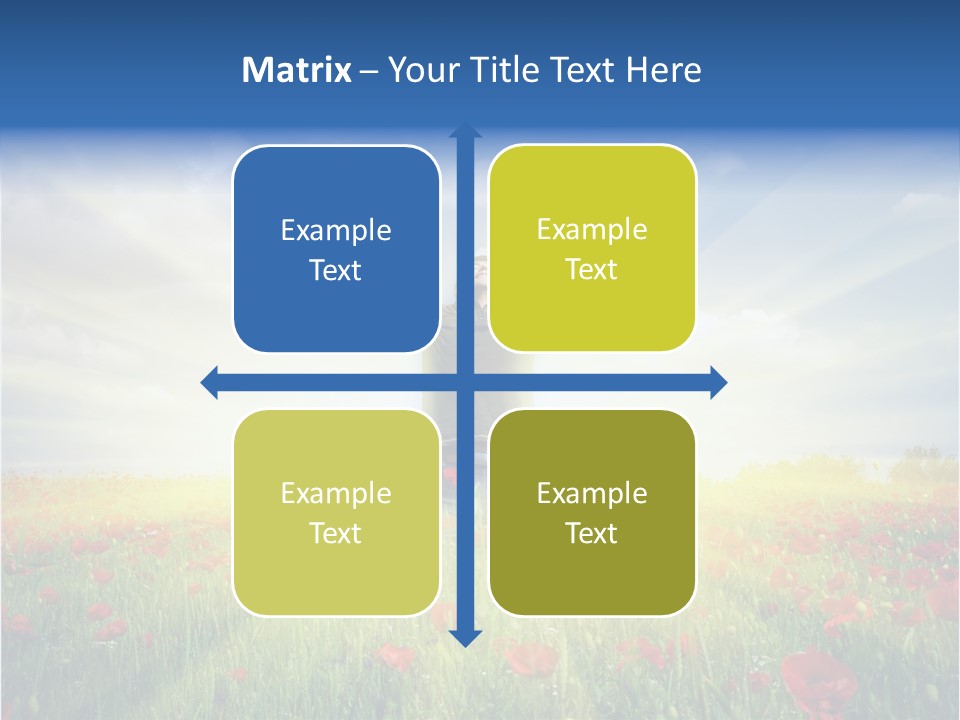 A Man Standing In A Field With His Hands Up PowerPoint Template