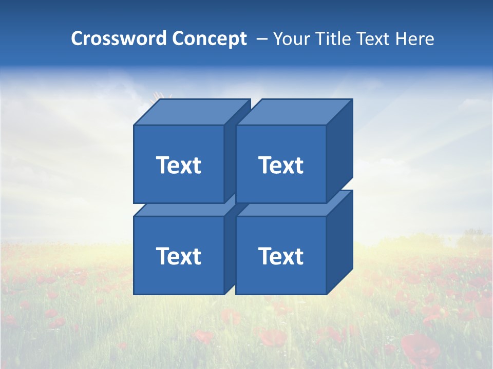 A Man Standing In A Field With His Hands Up PowerPoint Template