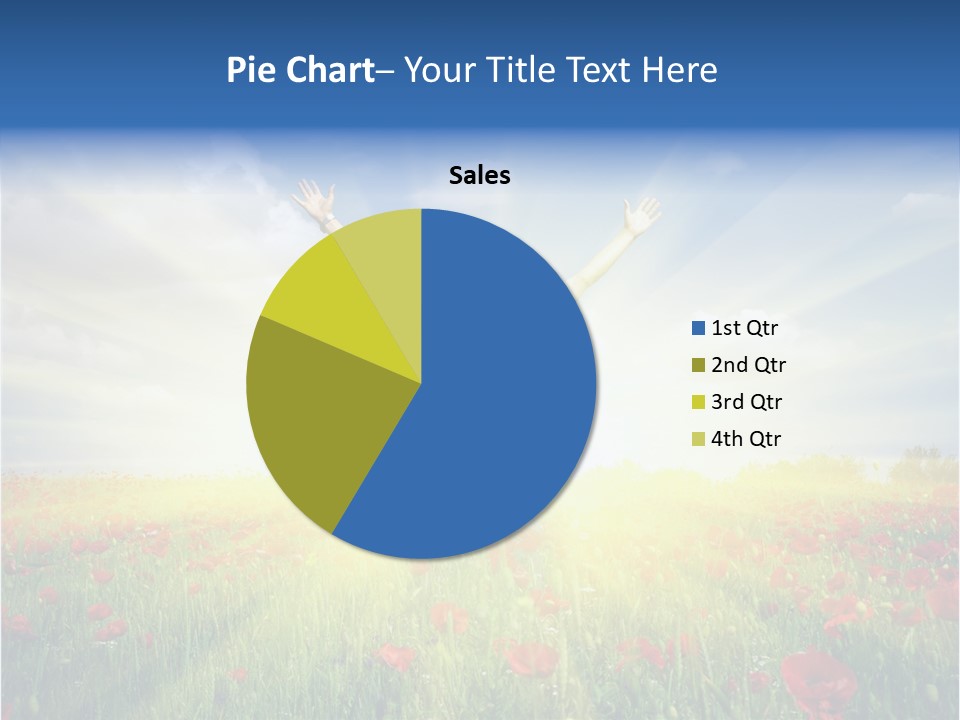 A Man Standing In A Field With His Hands Up PowerPoint Template