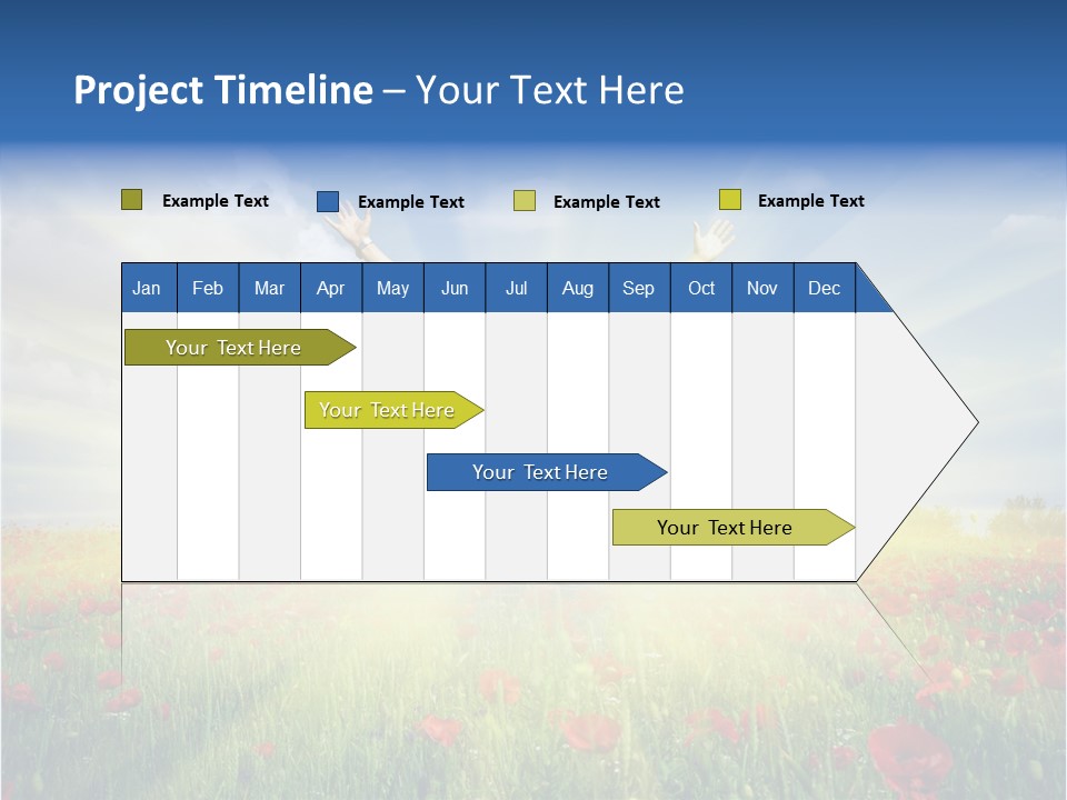 A Man Standing In A Field With His Hands Up PowerPoint Template