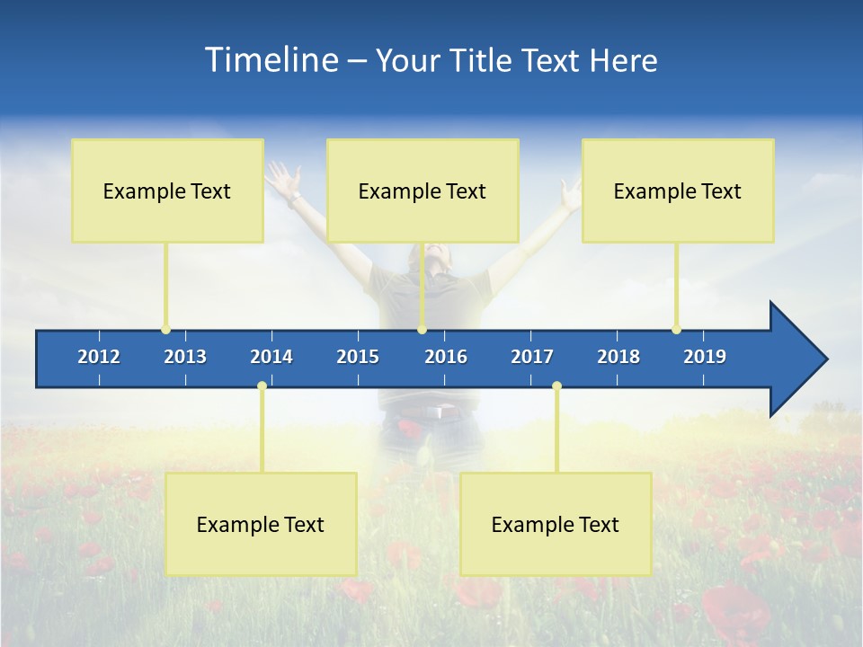 A Man Standing In A Field With His Hands Up PowerPoint Template