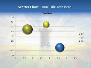 A Man Standing In A Field With His Hands Up PowerPoint Template