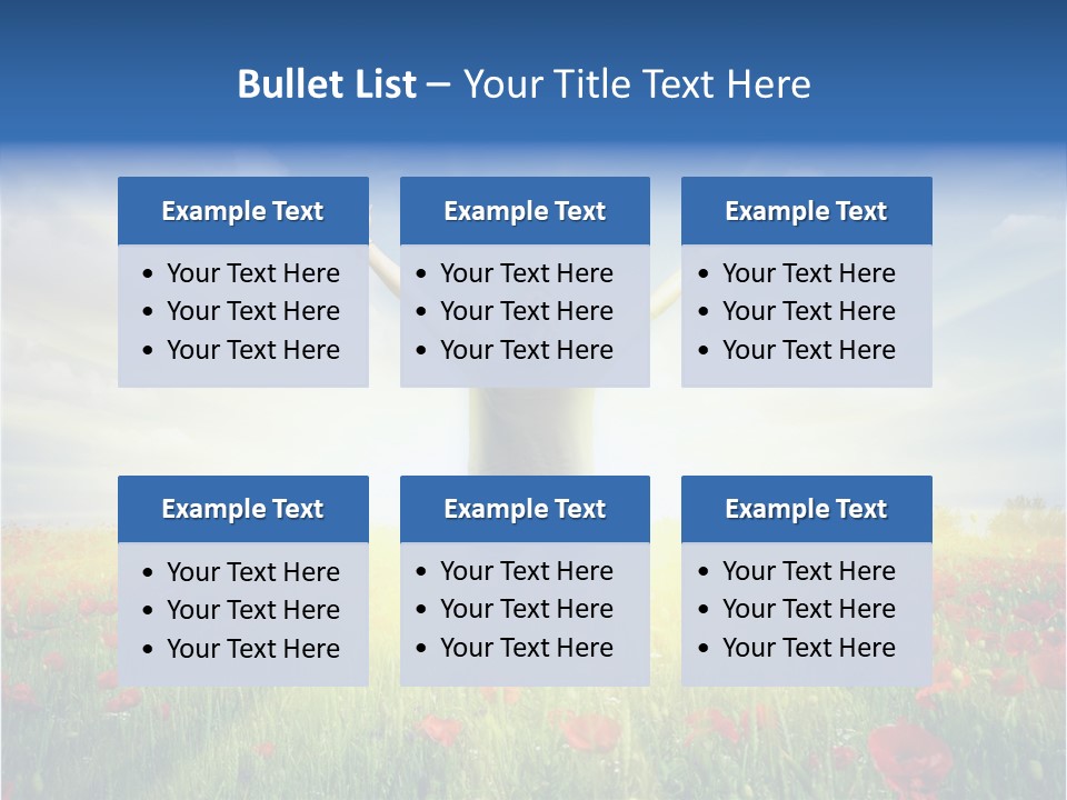 A Man Standing In A Field With His Hands Up PowerPoint Template