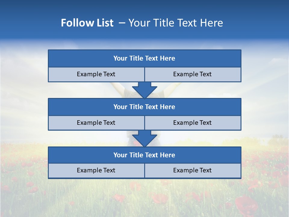 A Man Standing In A Field With His Hands Up PowerPoint Template