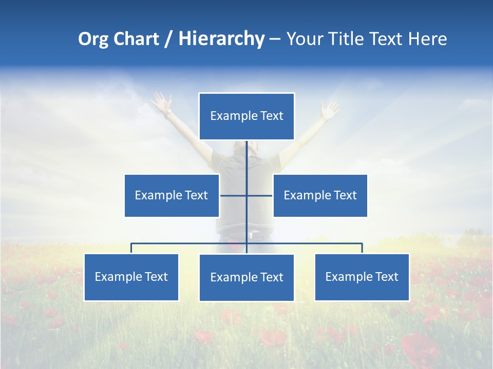 A Man Standing In A Field With His Hands Up PowerPoint Template