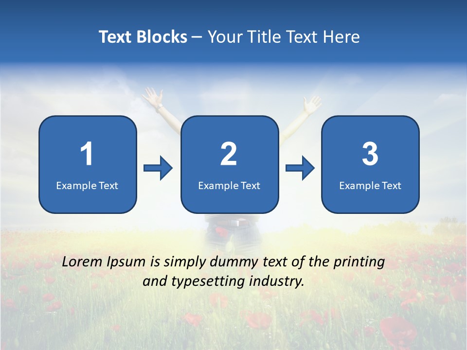 A Man Standing In A Field With His Hands Up PowerPoint Template
