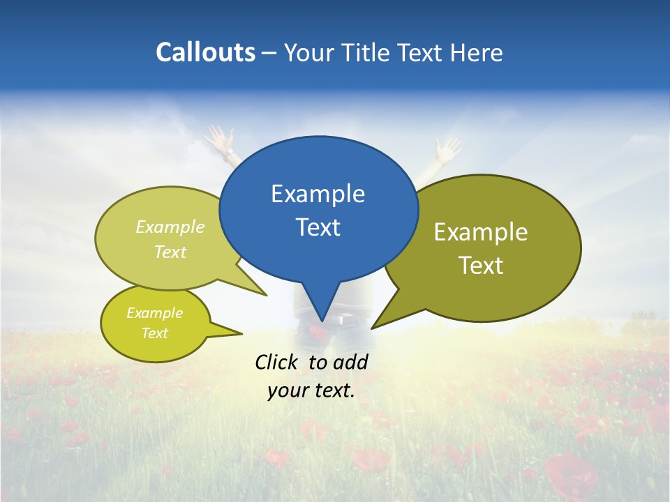 A Man Standing In A Field With His Hands Up PowerPoint Template