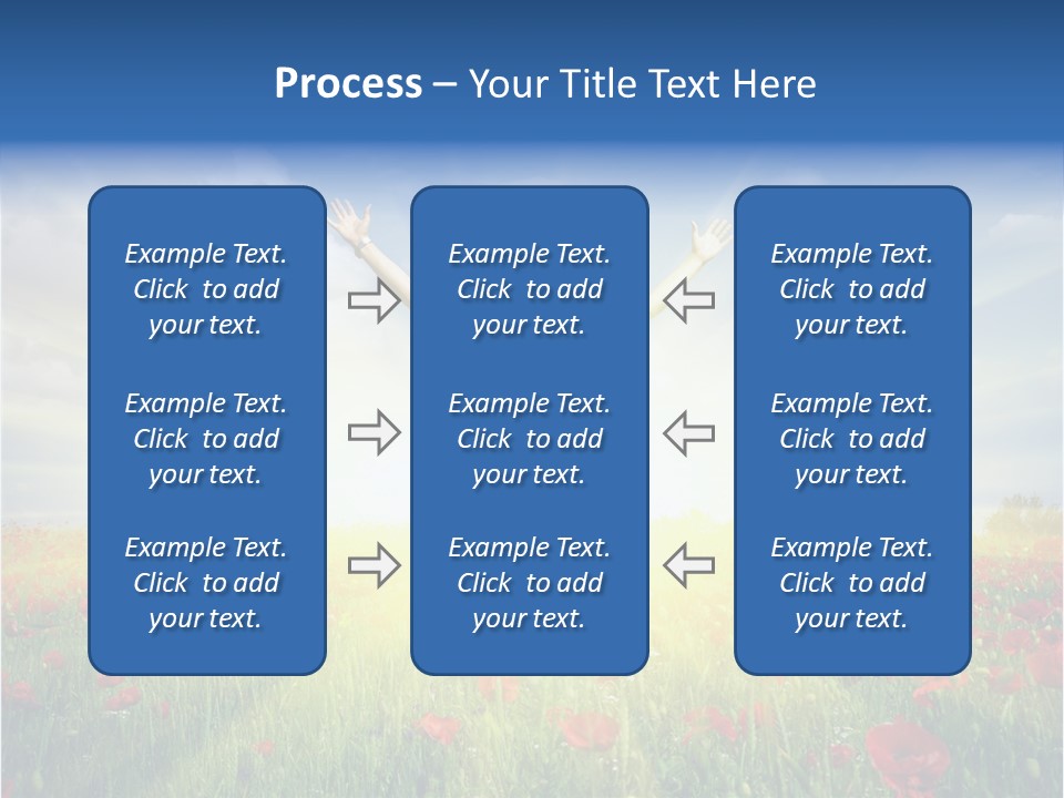 A Man Standing In A Field With His Hands Up PowerPoint Template