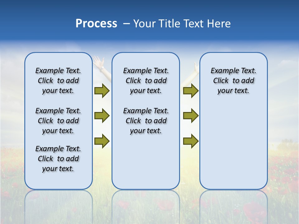 A Man Standing In A Field With His Hands Up PowerPoint Template