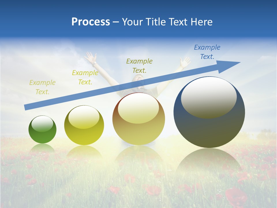 A Man Standing In A Field With His Hands Up PowerPoint Template