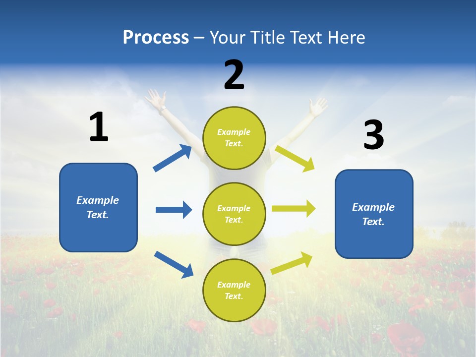 A Man Standing In A Field With His Hands Up PowerPoint Template